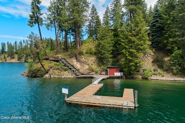 8457 N Powell Way, Hayden, ID 83835 - dock area featuring a water view and stairs