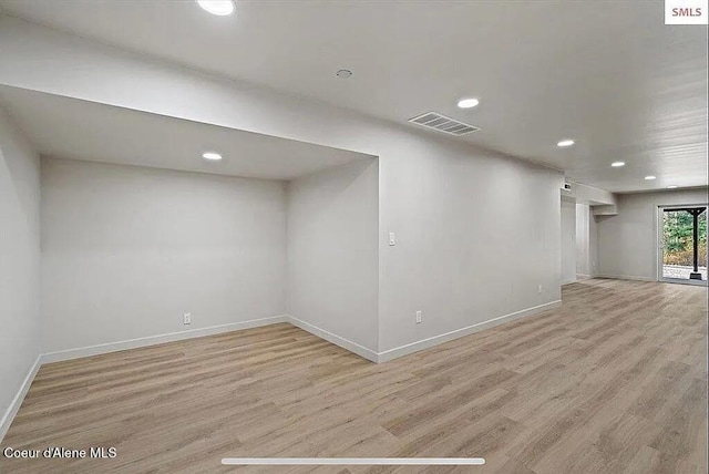 31961 N 3rd Ave, Spirit Lake, ID 83869 - basement with light wood-type flooring, baseboards, and recessed lighting