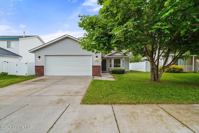 1374 W Timor Ave, Coeur Dalene, ID 83815 - view of front of house with an attached garage, brick siding, and concrete driveway