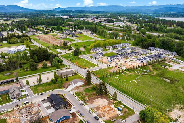 1682 Onyx Ct 1670, 1674 1678, Sandpoint, ID 83864 - aerial overview of property's location with mountains and nearby suburban area