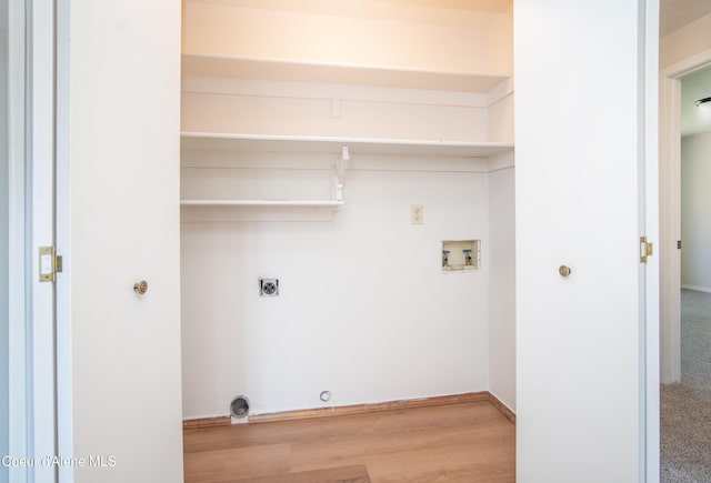 1130 E Timber Ln # 7, Coeur Dalene, ID 83815 - laundry room featuring washer hookup, electric dryer hookup, hookup for a gas dryer, and wood finished floors