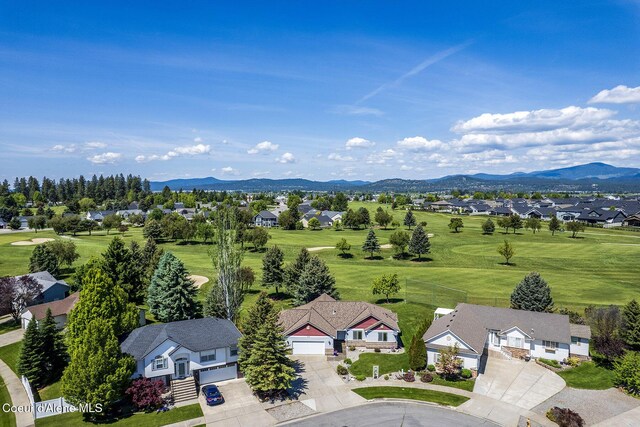 3025 N Sand Trap Way, Post Falls, ID 83854 - aerial view of residential area featuring mountains and a local golf course