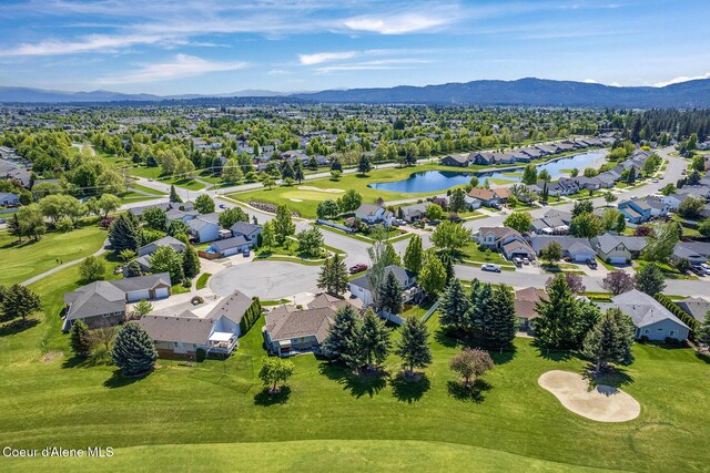 3025 N Sand Trap Way, Post Falls, ID 83854 - aerial perspective of suburban area featuring a water and mountain view and a golf course