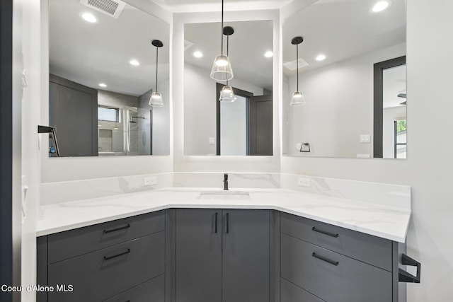 2888 W Lumber Ln, Coeur Dalene, ID 83814 - full bathroom with vanity and recessed lighting