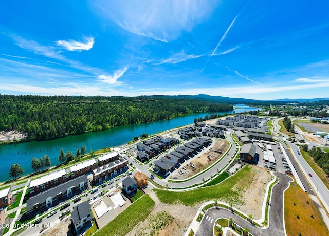 2888 W Lumber Ln, Coeur Dalene, ID 83814 - drone / aerial view of a heavily wooded area and a water and mountain view
