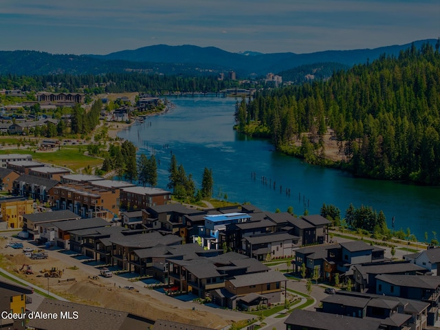 2888 W Lumber Ln, Coeur Dalene, ID 83814 - aerial view of a water and mountain view and a heavily wooded area