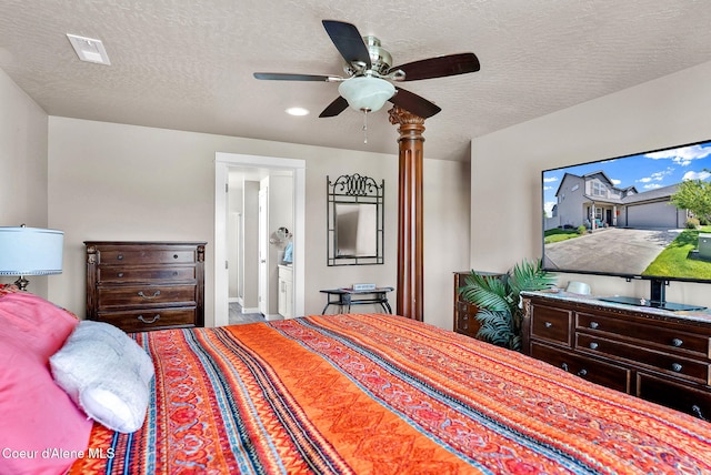 3423 E Hope Ave, Post Falls, ID 83854 - bedroom featuring a textured ceiling, ceiling fan, and recessed lighting