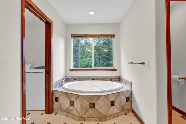 5340 W Hull Loop, Coeur Dalene, ID 83814 - full bath featuring washer / dryer, a bath, and recessed lighting