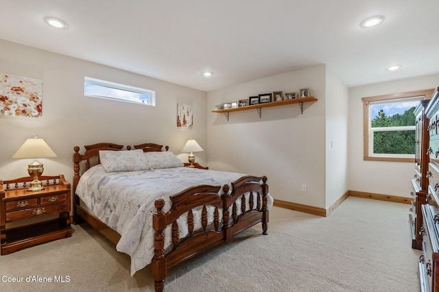 88 Fenway Dr, Sagle, ID 83860 - bedroom featuring light colored carpet, baseboards, and recessed lighting