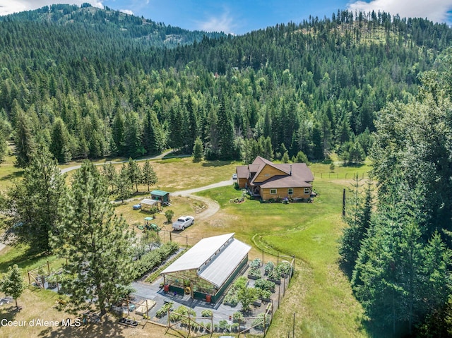 88 Fenway Dr, Sagle, ID 83860 - view from above of property with a forest and a mountain backdrop