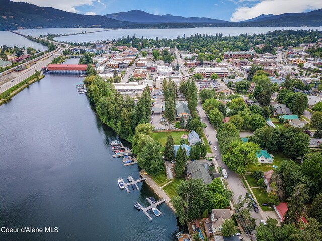 88 Fenway Dr, Sagle, ID 83860 - aerial overview of property's location featuring a water and mountain view and a notable bridge