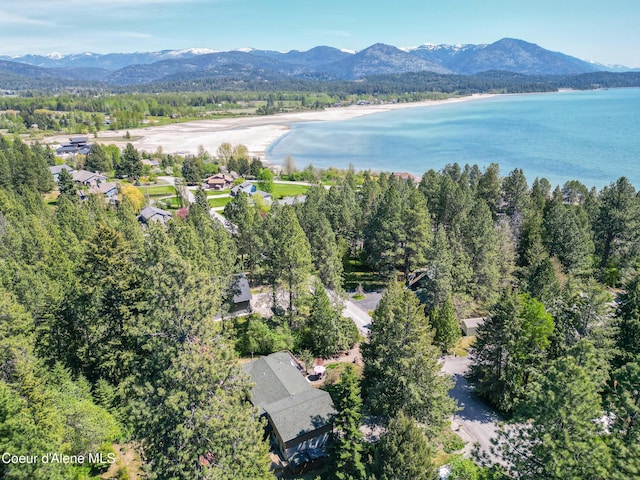 471 Kaniksu Shores Rd, Sandpoint, ID 83864 - drone / aerial view of a water and mountain view and a forest