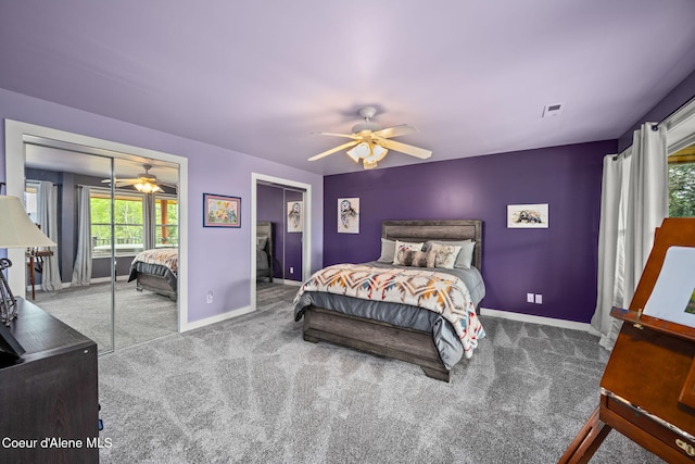 6918 E Garwood Rd, Hayden, ID 83835 - bedroom with carpet, baseboards, and ceiling fan