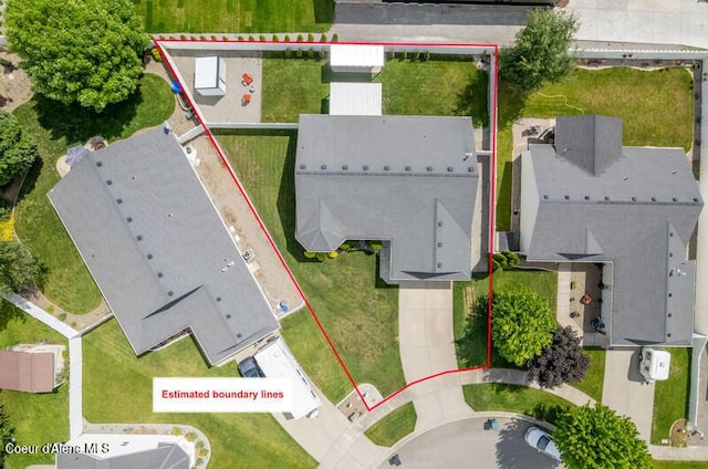 10566 N Seaside St, Hayden, ID 83835 - aerial overview of property's location featuring property parcel outlined