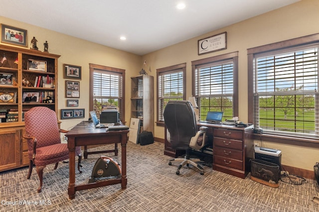 2795 Boekel Rd, Rathdrum, ID 83858 - carpeted home office with recessed lighting and baseboards