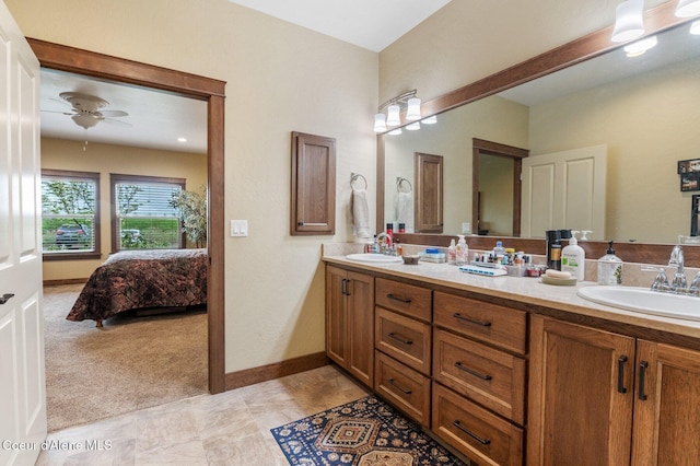 2795 Boekel Rd, Rathdrum, ID 83858 - ensuite bathroom with double vanity and ceiling fan