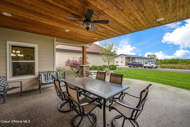 2795 Boekel Rd, Rathdrum, ID 83858 - view of patio / terrace featuring outdoor dining space and a ceiling fan