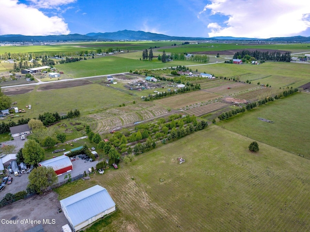 2795 Boekel Rd, Rathdrum, ID 83858 - aerial view of sparsely populated area featuring a mountainous background and large plots for crops