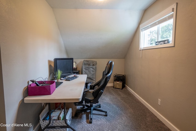 919 Silver Springs Rd, Moyie Springs, ID 83845 - carpeted office space with lofted ceiling and baseboards