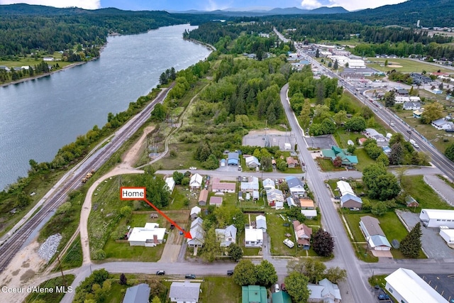 112 Washington St, Priest River, ID 83856 - view of property location featuring a water and mountain view and a heavily wooded area