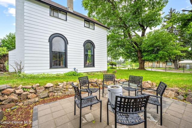 15152 N Mill St, Rathdrum, ID 83858 - view of patio / terrace featuring an outdoor fire pit