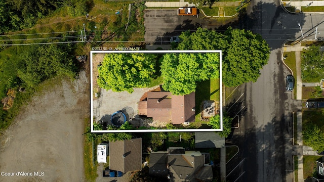 15152 N Mill St, Rathdrum, ID 83858 - aerial overview of property's location with property boundaries highlighted
