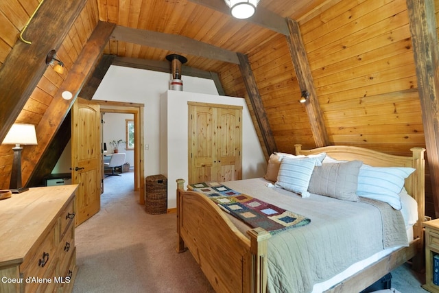11 Hackney Ln, Sandpoint, ID 83864 - bedroom featuring light colored carpet and wooden ceiling