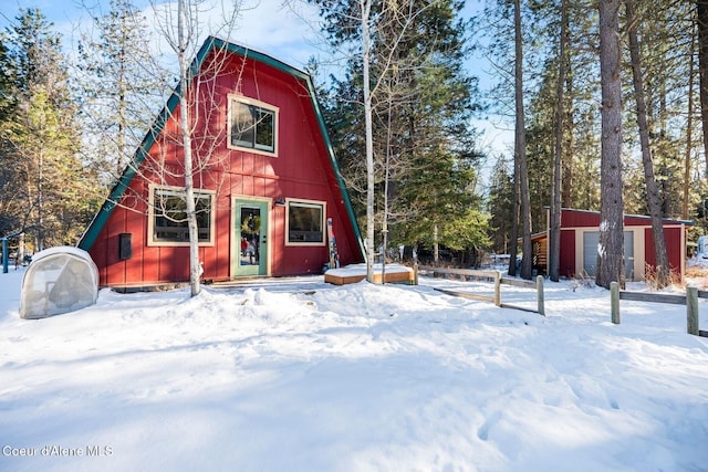 11 Hackney Ln, Sandpoint, ID 83864 - a-frame style home with an outbuilding and a barn