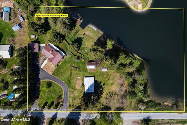 659 Whiskey Jack Rd, Sandpoint, ID 83864 - aerial view of property and surrounding area with property boundaries highlighted