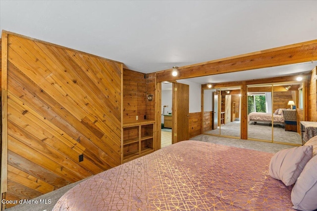 12696 N Dover Ln, Hayden, ID 83835 - bedroom featuring carpet and wooden walls