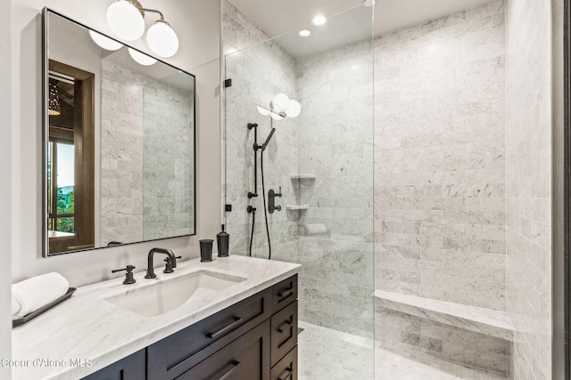 6361 S Cormorant Ct, Harrison, ID 83833 - bathroom featuring vanity and a walk in shower