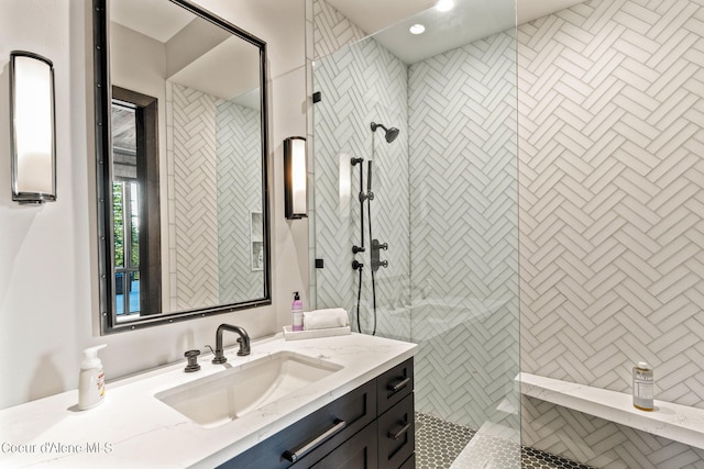 6361 S Cormorant Ct, Harrison, ID 83833 - full bathroom with vanity and a tile shower