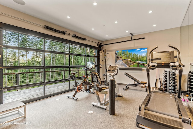 6361 S Cormorant Ct, Harrison, ID 83833 - exercise area with recessed lighting