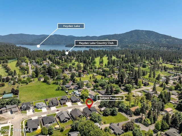 1456 E Ezra Ave, Hayden, ID 83835 - bird's eye view of a water and mountain view and a forest