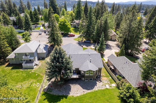 3061 E Lake Forest Dr, Hayden Lake, ID 83835 - aerial view of property and surrounding area with mountains