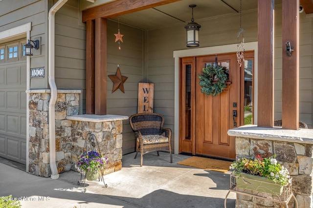 1803 W Felton Dr, Coeur Dalene, ID 83814 - entrance to property featuring a porch and stone siding
