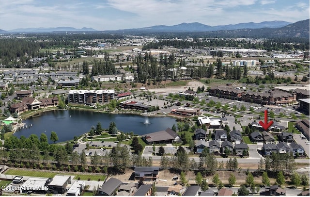 1803 W Felton Dr, Coeur Dalene, ID 83814 - aerial overview of property's location with a water and mountain view