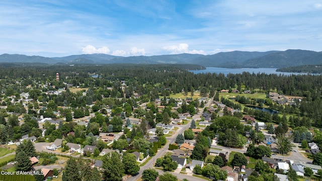 10016 N Zack Ct, Hayden, ID 83835 - bird's eye view of a water and mountain view and a heavily wooded area