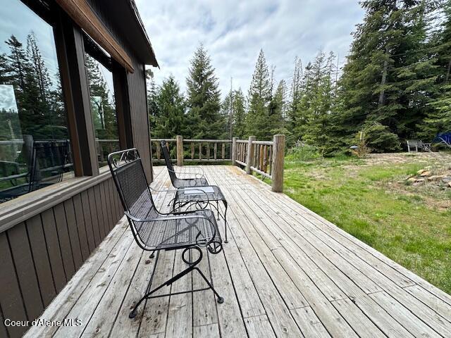 474 NW Fork Santa Creek Rd, Emida, ID 83861 - view of wooden terrace