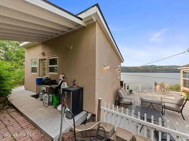 1824 W Cottonwood Rd, Worley, ID 83876 - wooden terrace with a water view