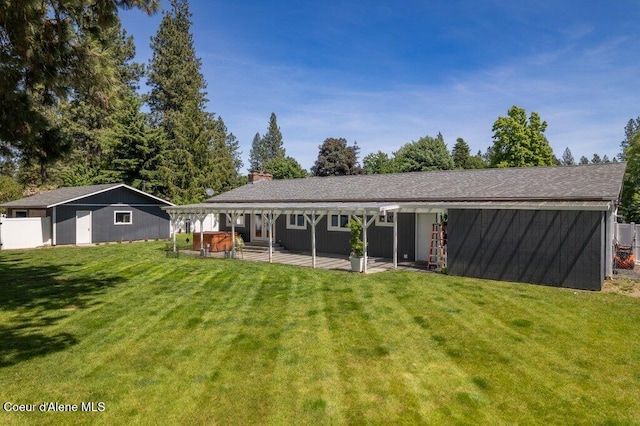 3623 W Hillcrest Cir, Coeur Dalene, ID 83815 - rear view of house featuring a patio and a chimney