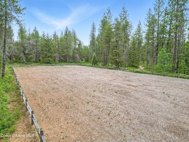 29808 N Caribou Ave, Athol, ID 83801 - view of yard featuring an enclosed riding area and a forest view