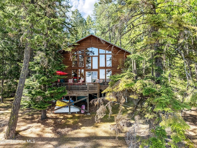 90 Bartoo Is Shr, Priest Lake, ID 83856 - rear view of property featuring a deck