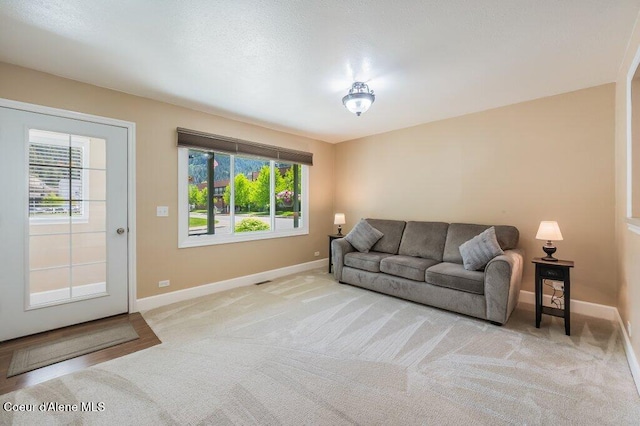 103 3rd St, Wallace, ID 83873 - living room featuring light colored carpet and baseboards