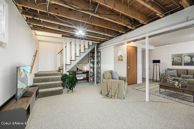 103 3rd St, Wallace, ID 83873 - finished below grade area with stairs and carpet floors