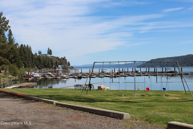 22884 S High Dr, Worley, ID 83876 - dock featuring a water view and a yard