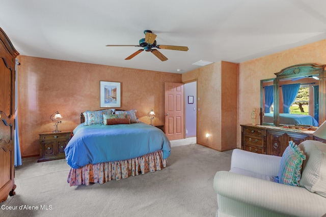 3391 W Loxton Loop, Coeur Dalene, ID 83815 - carpeted bedroom featuring a ceiling fan