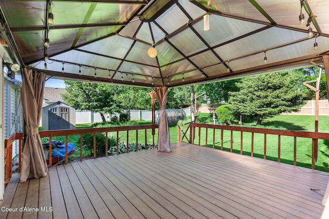 3391 W Loxton Loop, Coeur Dalene, ID 83815 - wooden deck featuring a gazebo
