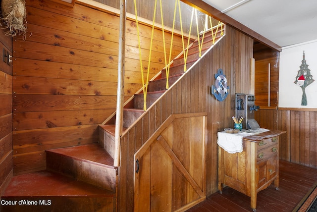 36799 W Coeur D Alene Lake Shr, Coeur Dalene, ID 83814 - stairs featuring wooden walls and wood finished floors