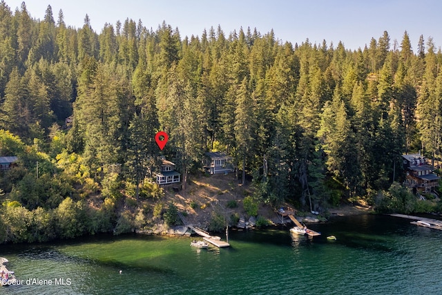 36799 W Coeur D Alene Lake Shr, Coeur Dalene, ID 83814 - aerial view of property and surrounding area with a forest and a large body of water